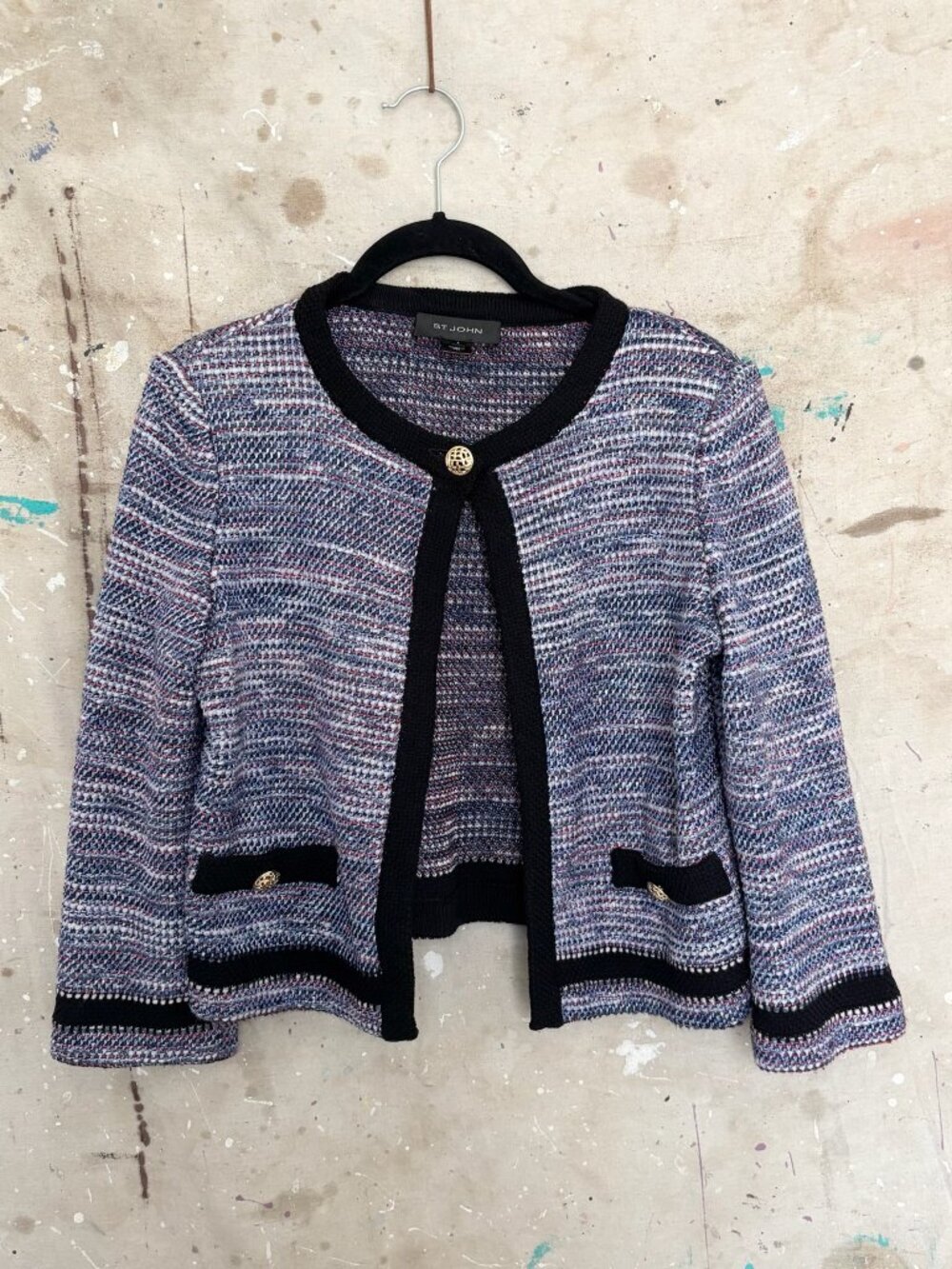 St John Tweed Cropped Blazer